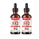 LIQUIDHELTH USDA Organic Methyl Vitamin B12 Methylkobalamin kapalné kapky s Tart Cherry Juice - Zvýšení energie, imunitní podpora, zlepšení paměti a koncentrace - USA Made, Vegan, Non- GMO (2 Pack)