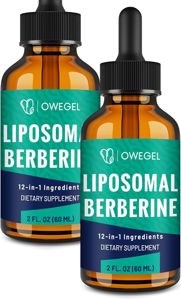 Lipozomální Berberine HCL kapalné kapky - Advanced 12- in-1 Bylinné Formule s Ceylon Skořice, Hořký Melon, Zelený čaj & Více - 4 Fl Oz