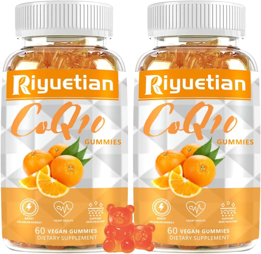 2 packCOQ10 Gummies - CoQ10 500mg + Omega33 EPA / DHA + Magnesium Glycinát + zinek Citrát, na podporu zdraví srdce, výroba energie, imunitní systém a minerální absorpce