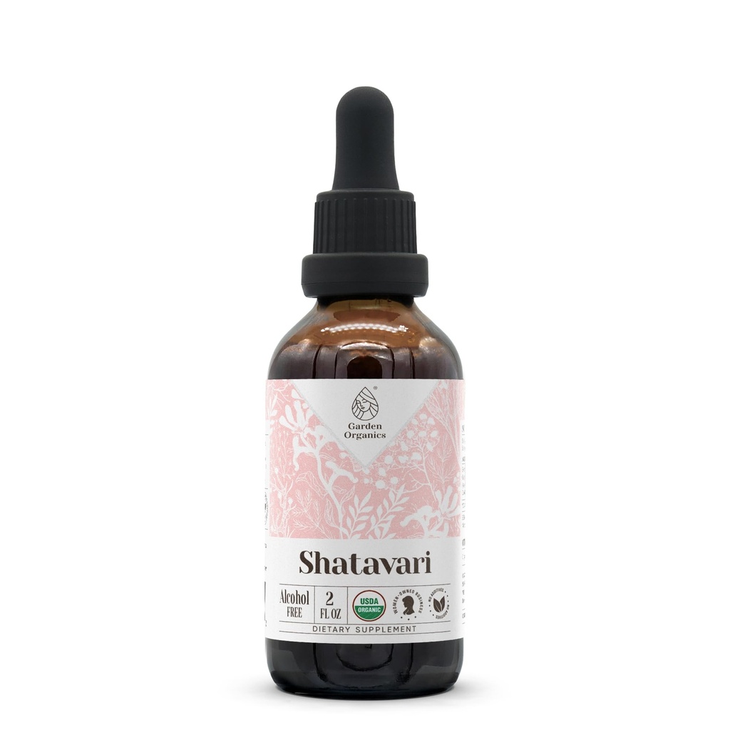 Shatavari USDA Organic Alcohol- Free Extract 124; Dietní dodatek, high- potency tinktura 124; přírodní certifikované organické Shatavari (Asparagus racemosus) Sušený kořen (2 oz)