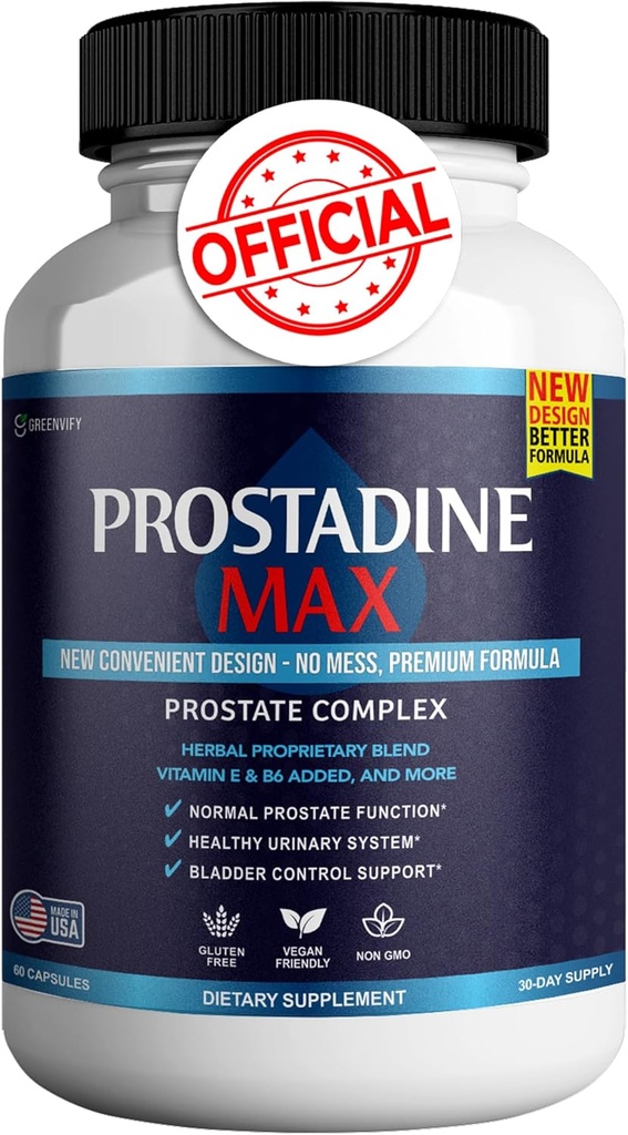 Prostadin Max Prostate doplňky pro muže Kapsle, Zdravotní doplňky - Maximální síla, Všechny přírodní podporovat normální a zdravé funkce, Prosta Vive Recenze (60 Kapsle)