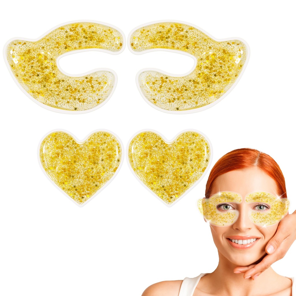 Opakovatelné Gel Eye Pads - Chlazení a zahřívání oční komprese pro snížení pufless, kruhy, vrásky a červenost - úleva od bolesti a relaxace