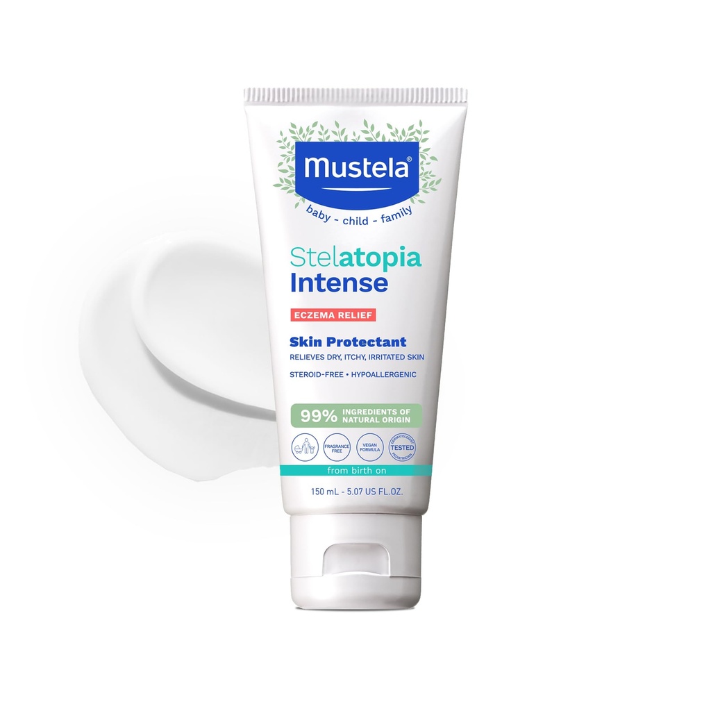 Mustela Eczema Relief Cream Stelatopie Intense - Fragrance- Free Moisturization Body Lotion with Colloidal Oatmead - For dry, svědivý, podrážděná kůže & flare- ups - Baby, Child & Adult - 5.07 fl. oz.