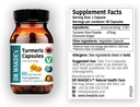 DRWAKDE 's Turmeric Capsules (Curcuma Longa, 60 Vegg Caps, Plant- based Supplement, Ayurvedic Herb, All Natural, Vegan)