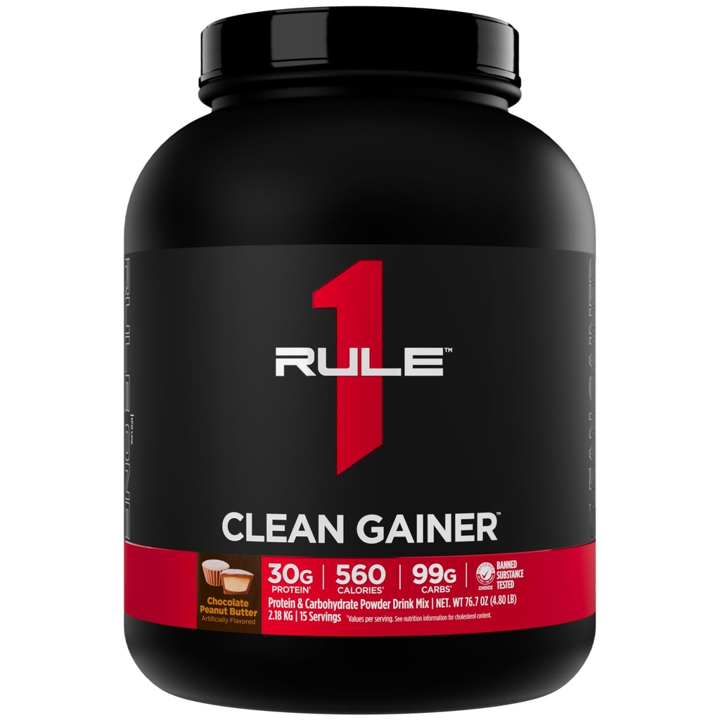 Pravidlo 1 Clean Gainer - High-Protein Lean Gain Formule s 560 kalorií, 30g Full-Spectrum Protein, Over 90g Carbs, Under 6g of Fat (15 Serings, Chocolate Peanut Butter)
