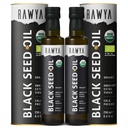 RAWYA Black Seed Oil - Organic Cold Pressed Nigella Sativa - Turecký původ - USDA Organic - Přírodní dodatek - Black Cumin Seed Oil - Rich Flavor & High Concentration - 250ml skleněná láhev - 2 balení