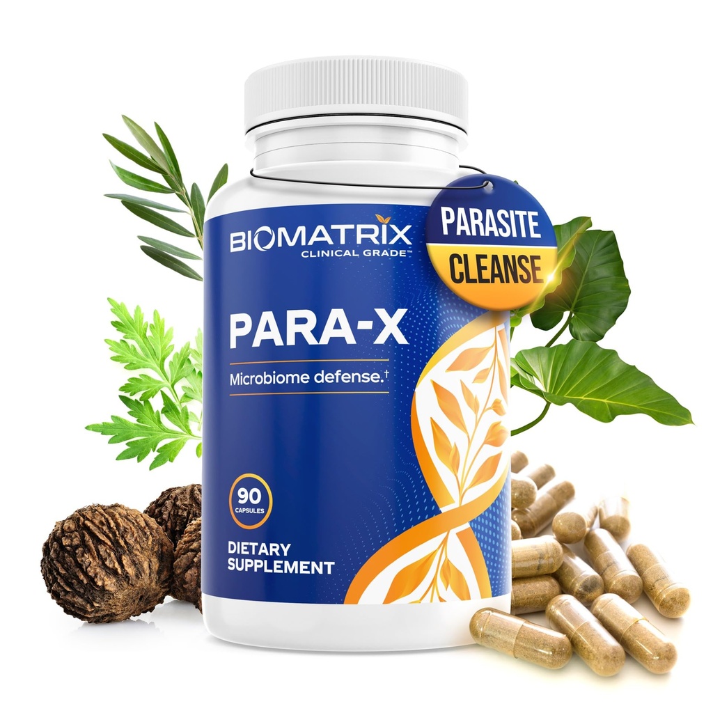 BioMatrix para-X Digestive Cleanse Dodatek, Bylinné Formule - Wormwood, Berberine, Black Walnut, Artemisinin, Olive Leaf, pro lidi 124; 90 Veggie Caps