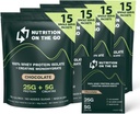 Nutrition On The Go Whey Protein Isolate Packets with Creatine - 25g Protein + 5g Creatine - Single- Serve Travel Protein Powder - Chocolate (60- Pack)