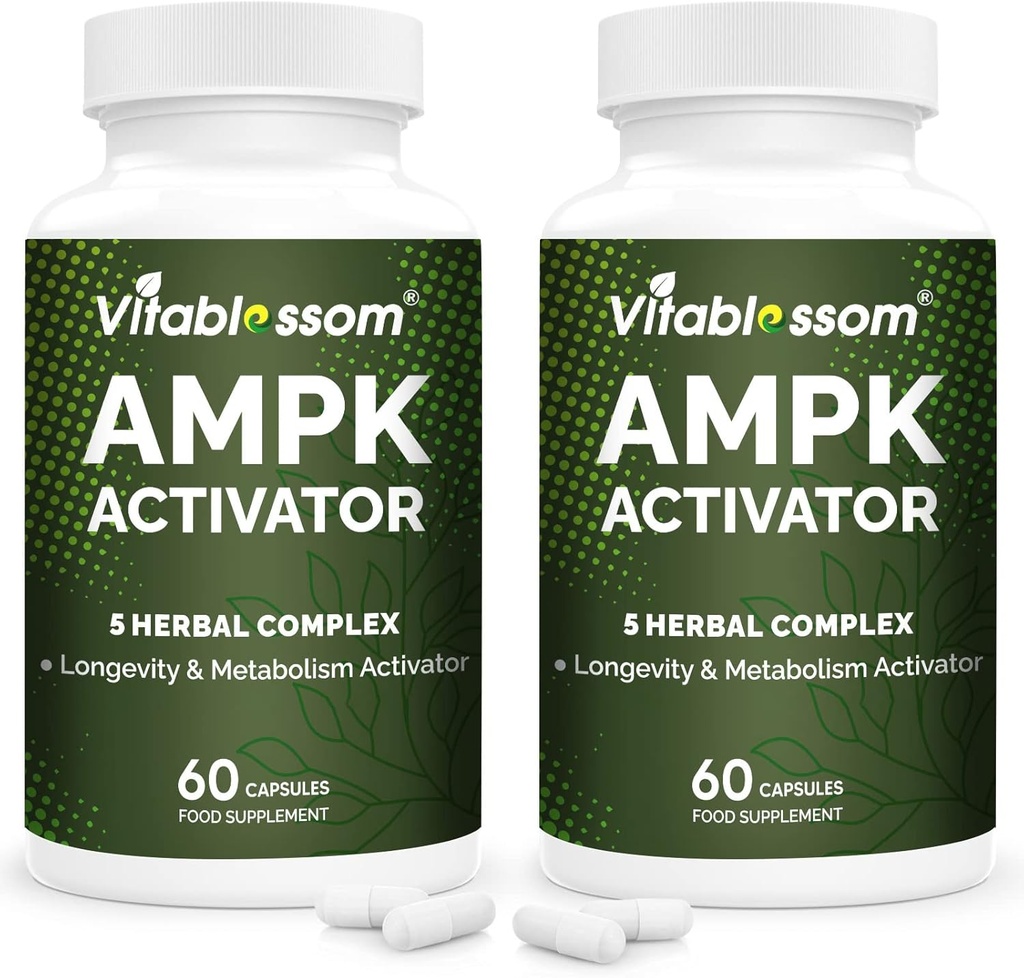 AMPK Activator Dodatek, 5 v 1 Jiaogulan Gynostemma AMPK Metabolický aktivátor 120 Vegetariánské kapsle (120 Počet (Balení 2))