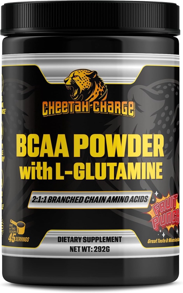 BCAA prášek s L- glutamin PHAR124; 2: 1: 1 Branched Chain Amino Acids PHAR124; Post Workout Recovery Powder - 45 Doručování (ovocný punč)