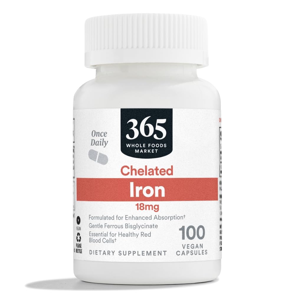365 podle Whole Foods Market, Chelated Iron 18mg, Vegan, 100 Kapsle