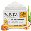 Super přírodní zboží Manuka Honey Cream (16oz) - Hydratační krém pro všechny typy pleti vhodné pro děti a dospělé 124; Moisturization Body Cream with Real Manuka Honey Aloe Vera Juice a kakaové máslo