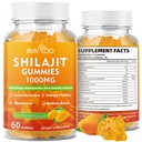 Shilajit Gummies 1000mg Sugar Free - Shilajit dodatek pro muže a ženy - Vysoká v 85 + Trace Minerály & Fulvic Acid - Energy, Brain, Imunity - 60 Gummies
