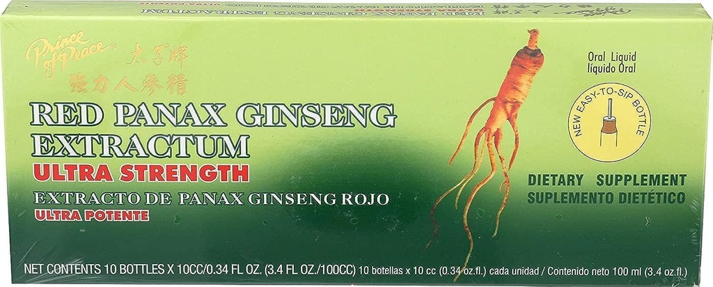 Ultra síla červená Panax Ginseng Extract - Prince of Peace, 30 btl, 10cc každý, balení po 3