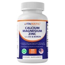 Vitamatic Calcium Magnesium Zinum D3 Boron 124; 365 Coated Tablet Supplement PHAR124; Calcium 1200 mg, Magnesium 420mg, Zinek 25mg, Vitamin D3 1000 IU, Boron 1 mg GMO 124; Gluten Free PHAR124; Made in USA