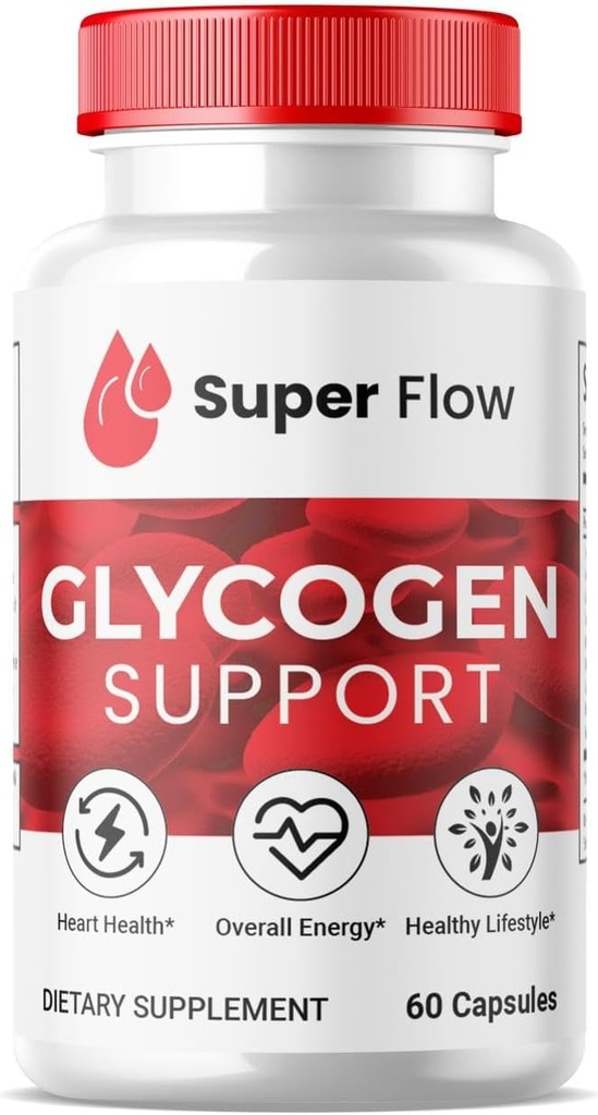 (1 balení) Super Flow Glycogen, SuperFlow Glycogen Support Capsules, Glyco Optimizer Formule, Natural Blood Vessel Cleaner, Premium Super Flow Glycogen Support (60 Kapsle)
