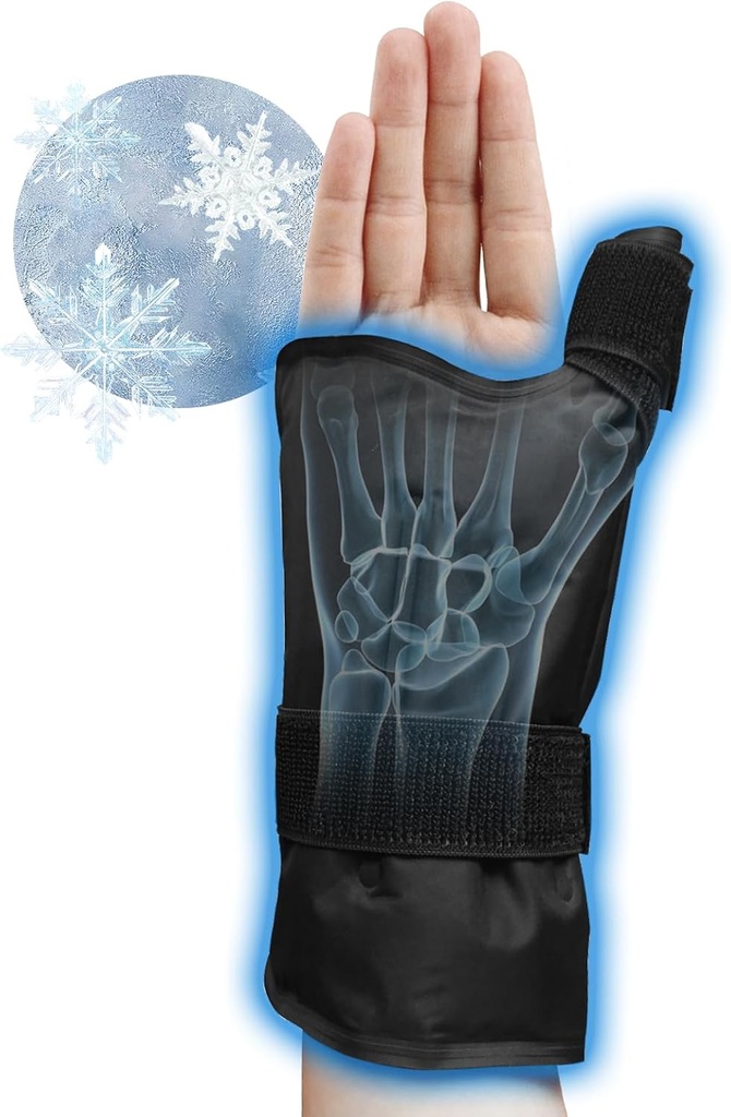 Zápěstní Ice Pack Wrap, Gel Compression Support, Flexible Hot & Cold Brace for Hand Injuries Reuse, Revmatoidní, Tendinitis, Otok, Karpální tunel, Artritida, Studená Pack for Pain & Muscle Therapy