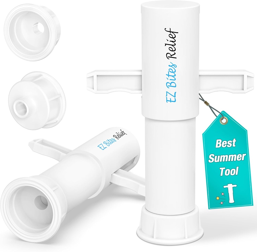 Trobing Bug Bite Suction Tool, Venom Extraktor Sucker, Bee Sting Bite Relief, Snadno použitelné, Přírodní Itch Relief, Snižuje bolest a otok, První pomoc pro turistiku, Backpacking a Camping (White-2 Pack)