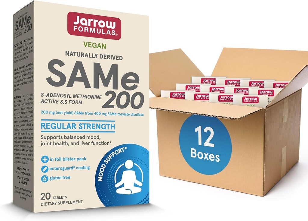 Jarrow Dispersas stejné 200 mg, podporuje společné zdraví, funkce jater, metabolismus mozku, 20 tablet, až 20 denní zásoba (balení po 12)