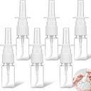 6 Pcs Čiré Nasal Spray Lahvičky, 10ml Prázdné Spray Lahvička Vyplnitelný Equiliser Malé Mist Sprayers s Press Spray hlava Plastic Spray Container for Essential Oils, Wound Dezinfekční prostředek