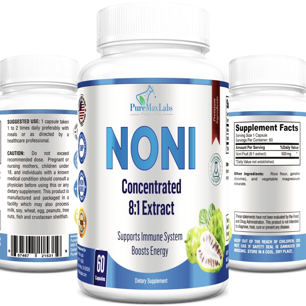 Noni Kapsle - Noni Fruit Extract, (Morinda Citrifolia), Imunitní podpora - 60 Kapsle