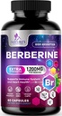 Berberine HCL 1200mg dodatek - Berberine HCI Kapsle Vysoké Absorpční dodatek pro srdeční zdraví a imunitní podporu, vysoká síla, gluten- Free, Vegan, Non- GMO pilulky - 60 Veggie Kapsle