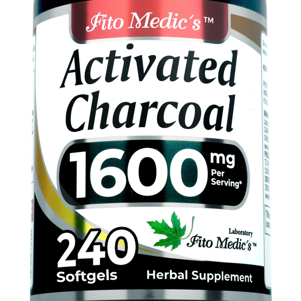 FITO MEDIC Lab 's CLAS124; Activated Charcoal Pills CLAS124; 1600 mg per Serving CLAS124; 240 Caps CLAS124; Activated Charcoal CLAS124; Charcoal Capsle CLAS124; Charcoal Pills CLAS124; Ultra high Absorpce, s.