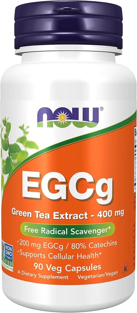 Nyní doplňky, EGCg Green Tea Extract 400 mg, zdarma Radikální Scavenger *, 90 Veg Kapsle