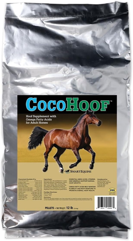 SmartEquine CocoHoof 124; Kozí doplňky pro koně 124; Biotin pro koně Koně Kozy 124; Koňské vitamíny a minerály dodatek 124; Poskytuje aminokyseliny, mastné kyseliny a vitaminy 124; 12 LB