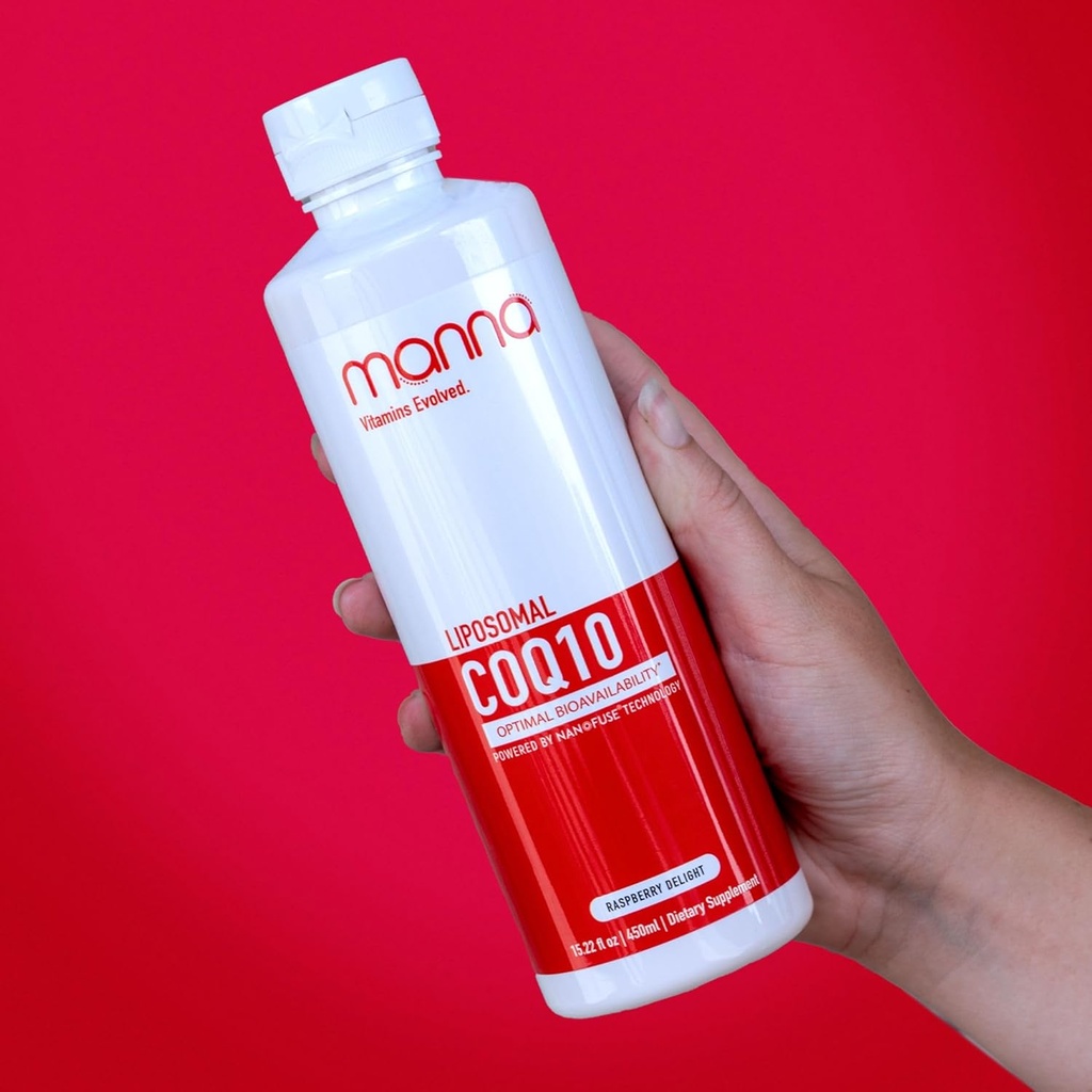 Manna Vitamíny Evolved Liposomal CoQ10 - Ultra absorpce Ubiquinon pro srdce, energie, mozek, imunitní podpora - Antioxidant, buněčná ochrana pro zdravé stárnutí - Vegan, 10x lepší absorpce