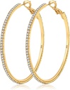MOROTOLE 14K Gold Rhinestone Hoop Náušnice - módní tenké Big Hoops, hypoalergenní, 20 / 30 / 40 / 50 / 60 / 70mm