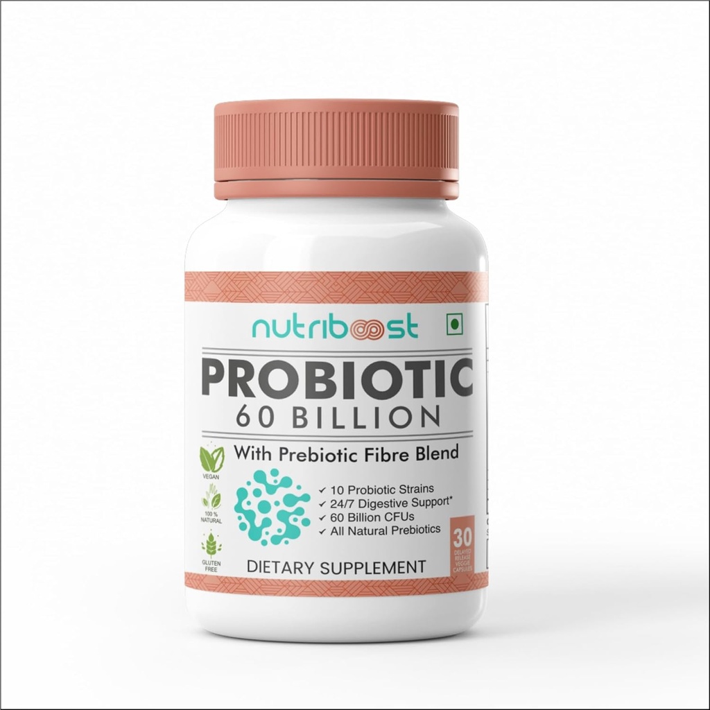 Probiotika s probiotickým vláknem Blend Veggie Kapsle - 60 Milionů CFU -10 Probiotické Stravovací, Fuller Nutrition / Organic / Natural pro ženy a muže (60.0 Servings)