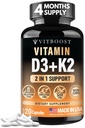 VITBOOST Vitamin D3 K2 Complex - Snadné spolknutí - Vitamin D (D3) 5000 IU (125 mcg) & K2 (MK- 7) 90 mcg Vitamin D3 K2 Complex - Snadné spolknutí - Vitamin D (D3) 5000 IU (125 mcg) & K2 (MK- 7) 90 mcg Sb 124; Non- GMO Sb 124; Gluten- Free Sb 124; USA Made Sb 124; 120 Kapsle