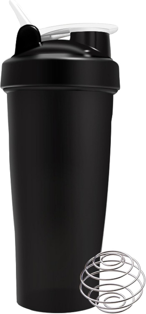 Protein Shaker Lahvička pro Gym - Předcvičení Protein Drink Shaker Cup 20 Fl oz, Myčka nádobí Safe, BPA & Phalát zdarma Shaker Lahvička Blender, Gym Shaker pro protein Shake - černá nebo bílá (Náhodné barvy)
