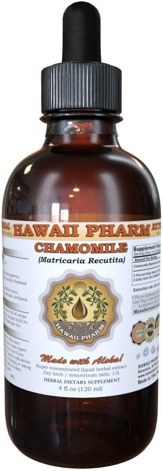 HawaiPharm Heřmánek Tekutý extrakt, Organic Heřmánek (Matricaria Recutita) Dodatek k tinktuře 4 oz