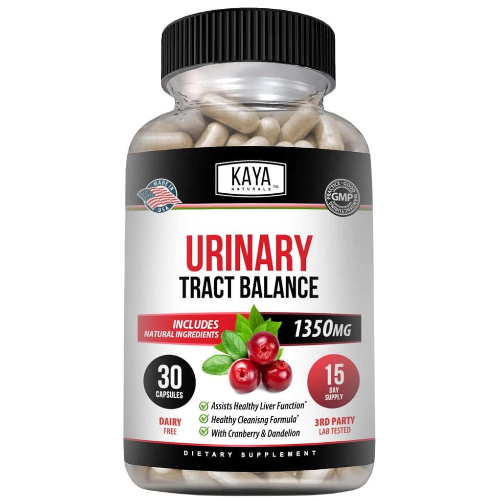 Kaya Naturals - D-Mannose - Močový Trakt UT Cleanse & močový měchýř zdraví - Vyrobeno s brusinkou, Hibiscus & Pampelion Root - D Mannose Kapsle Brusinkový dodatek - 30 Veggie Kapsle