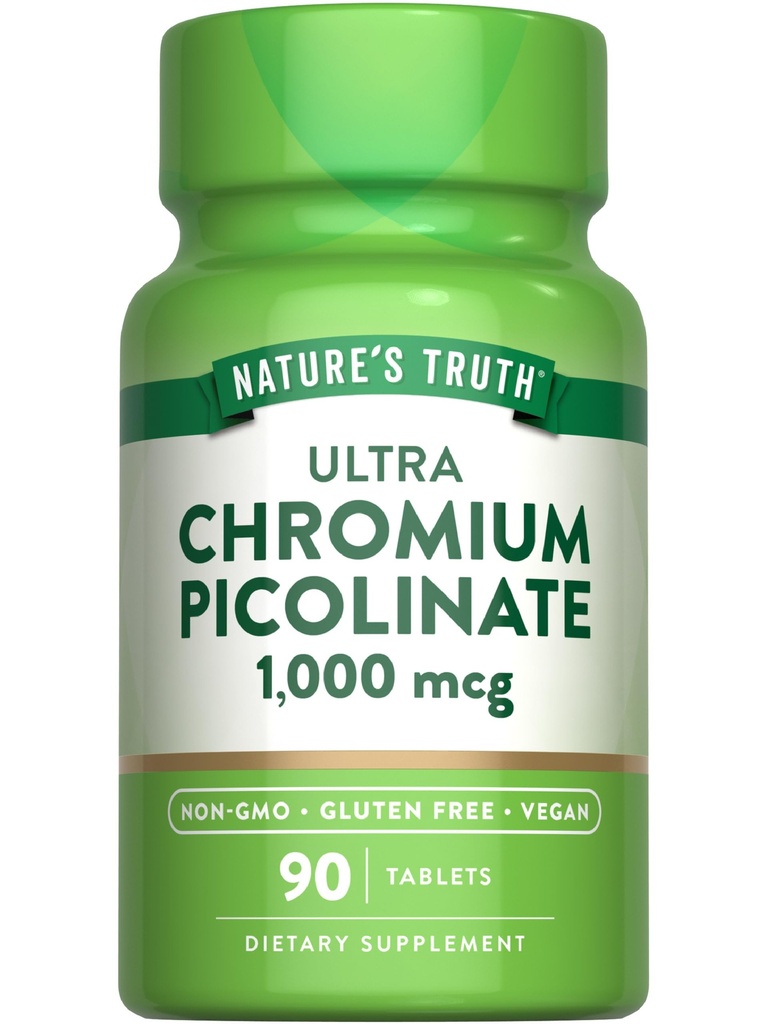 Nature 's Truth Ultra Chromium Picolinate 1000mcg IR 124; 90 Tablet IR 124; Vegan, Non-GMO & gluten Free Supplement
