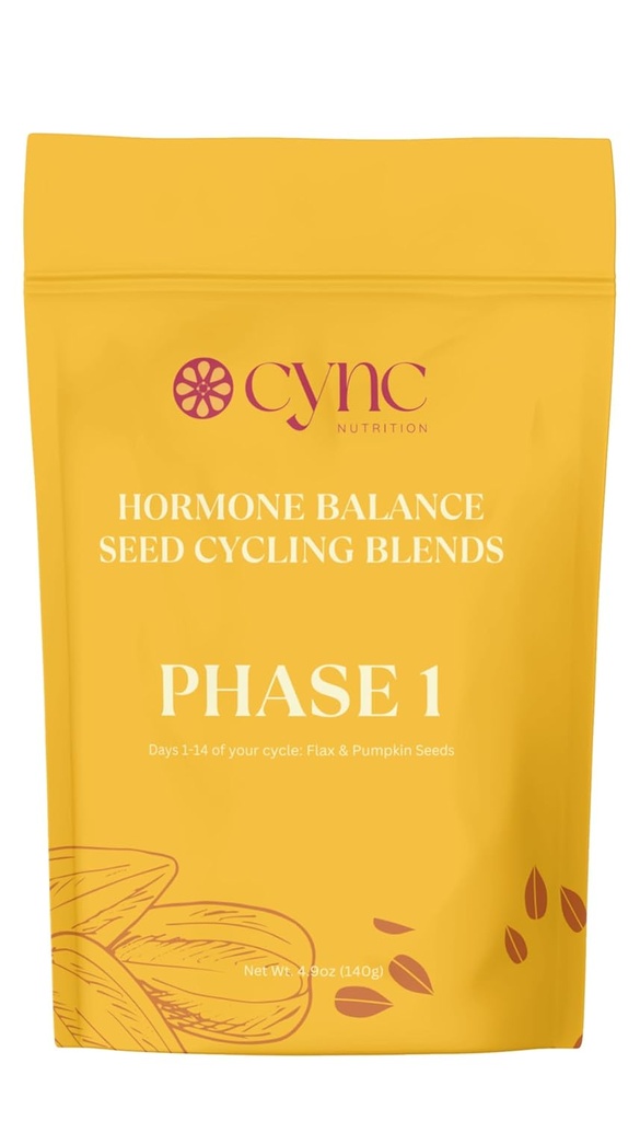 Organic Seed Cycling Kit CLAS124; PMS PCOS a Endometrióza Relief CLAS124; Cycle Syncing Kit Soothe Cramps, Hormonal Acne, Mood Swings and General PMS CLAS124; PMDD Support CLAS124; 100% Plant Based CLAS124; Progesteron Support