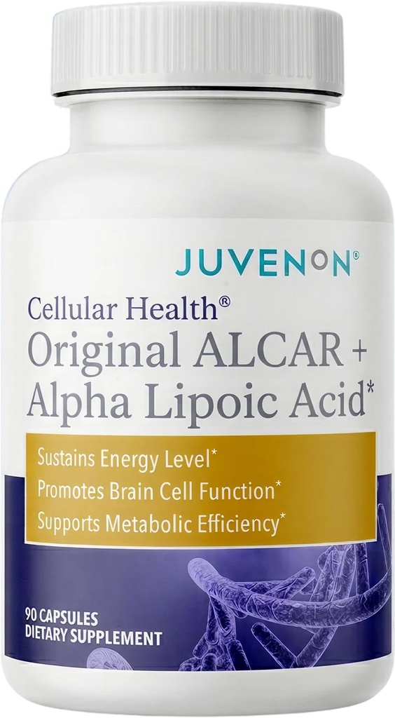 Juvenon Cellular Health PHARMA124; srdce, dodatek mozku s acetyl L- karnitin a biotin - podporuje NAD + funkce, výroba energie, mood, revitalizovaný metabolismus, duševní soustředění a jasnost (90 Kapsle)
