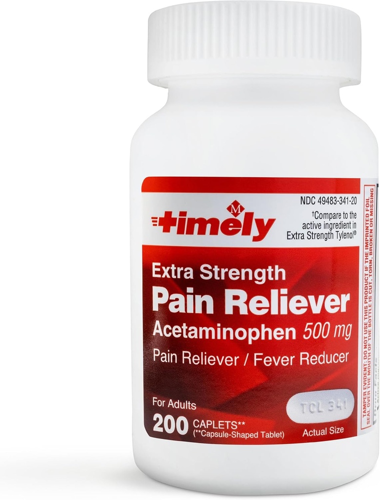 TIME- CAP Labs, INC. Časově Acetaminofen 500 MG Tablety 200 Počet - Extra Strength Pain Relief - Menstruační křeče, Reducer horečky, Menší bolest artritidy