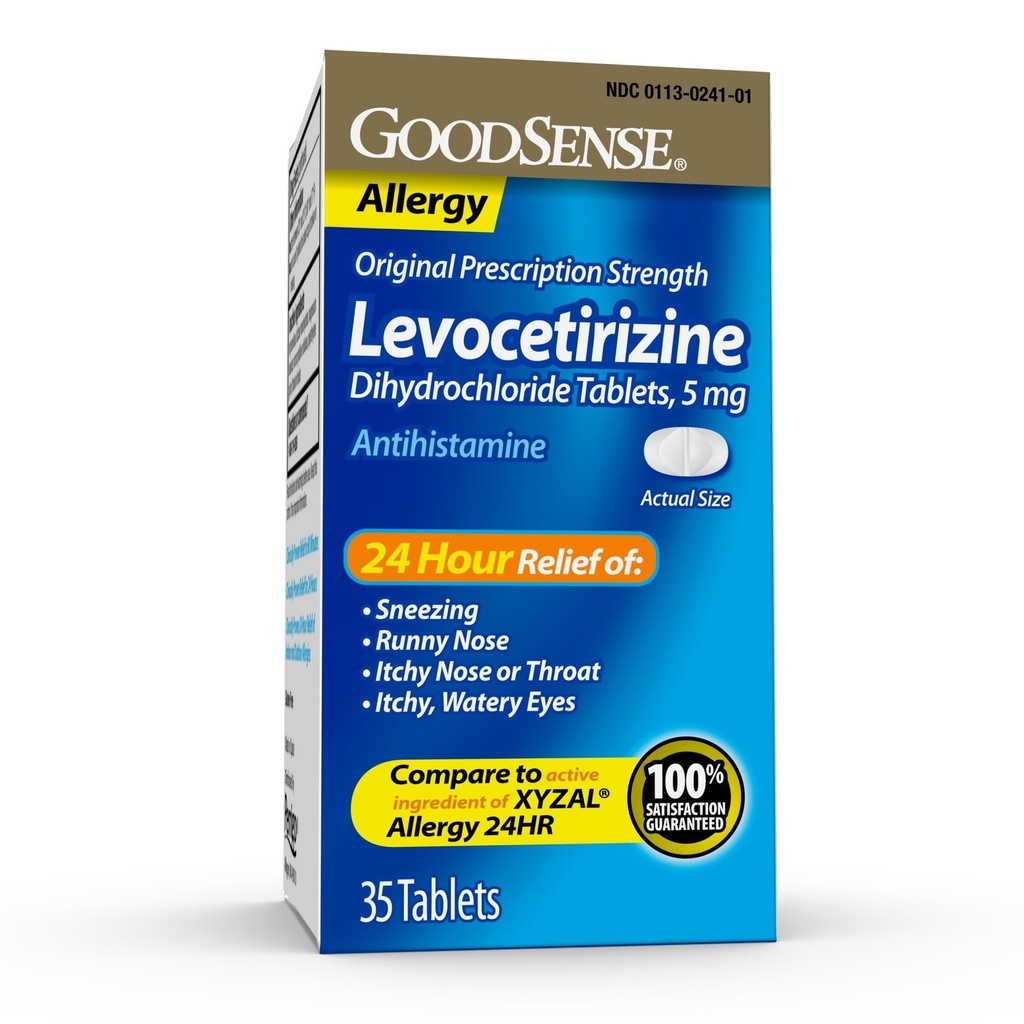Dobrý smysl Levocetirizin Dihydrochloridové tablety, Antihistamin, 5 mg, 35 Počet (balení po 1)