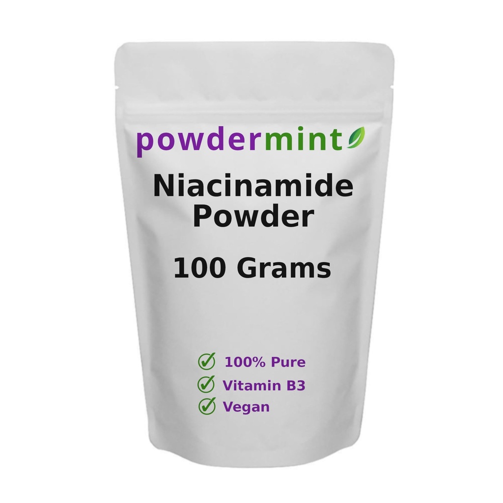Niacinamid prášek (vitamin B3) čistý niacin prášek 500 mg Flush- zdarma dodatek (100 gramů)