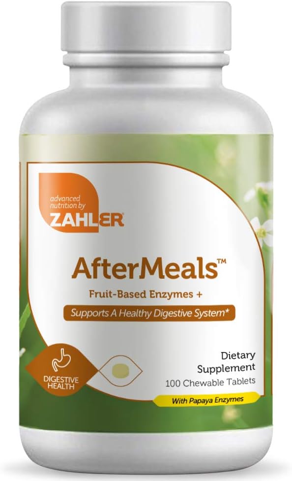 Zahler After Meals ™, Fruit- Based Enzymes +, 100 Žvýkací tablety