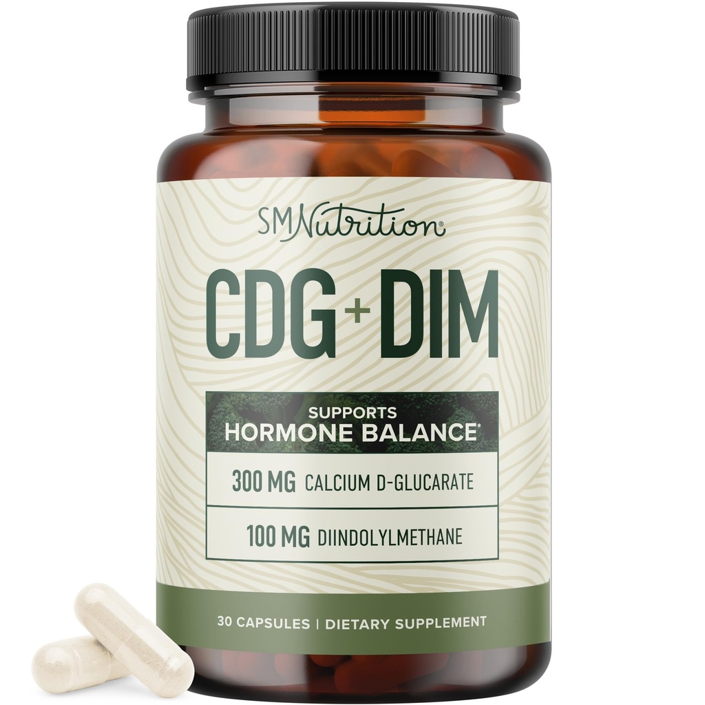 Vápník D- glukarát s DIM dodatek pro Estrogen Detox & Hormon Balance pro ženy a muže 124; Detox & Cleanse, Hormonal Acne, Menopauza & CDG pro podporu jater 124; Non- GMO, Third-Party Testováno 124; 30ct