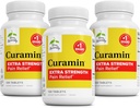 Terry Přirozeně Curamin Extra Strength - Curcumin & Boswellia pro podporu zdravého oběhového oběhu - Turmerický dodatek k podpůrným spojkám, Muscle Health & Endorphin Production - 120 tablet (balení po 3)