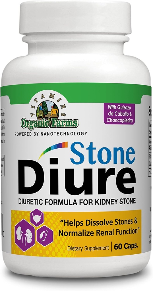Diure Stone - 60 Caps - Diuretická formule - 100% přírodní - Dietní dodatek