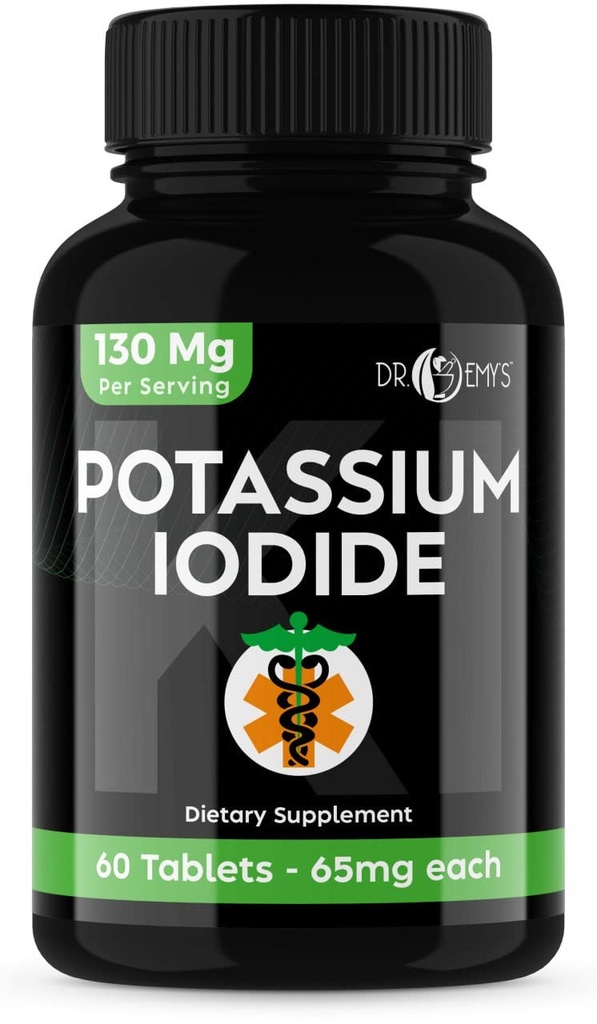 Iodid draselný Prášky Tablety - 1- Pack 130mg Podání Celkem 60 Tablet - Dr Emys Draslík Iodide Tablety