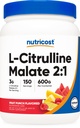 Nutricost L-Citrulline Malate 2: 1 (600g) Ovocný punč - Podpora cvičení, Svalová výkonnost, Oxid dusnatý Booster - Fitness dodatek Powder, 75 Služeb