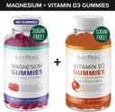 Sugar- Free Magnesium Gummies (180 Gummies) & Sugar- Free Vitamin D Gummies (60 Gummies) - imunitní podpora & Relaxation Value Bundle, Gelatin- Free, gluten- Free, Vegetarian, All Natural, GMO- Free, Kosher