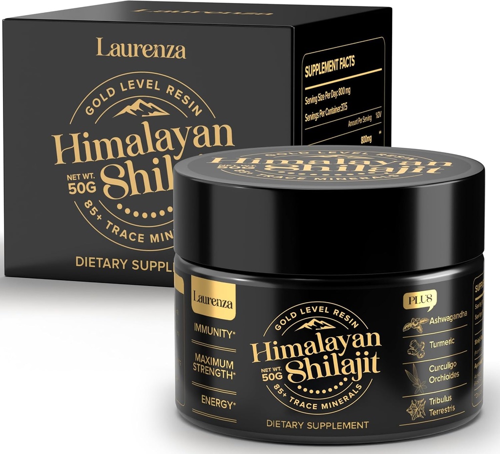 50G Shilajit Pure Organic Himalayan Shilajit Resin, 800mg High Potency, Golden Grade A Shilajit Dodatek, 85 + Stopy Minerály & Fulvic Acid, Natural Energy & Imunitary Booster